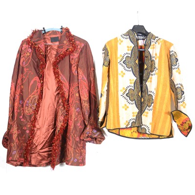 Lot 371 - Colourful wool and faux fur jackets.