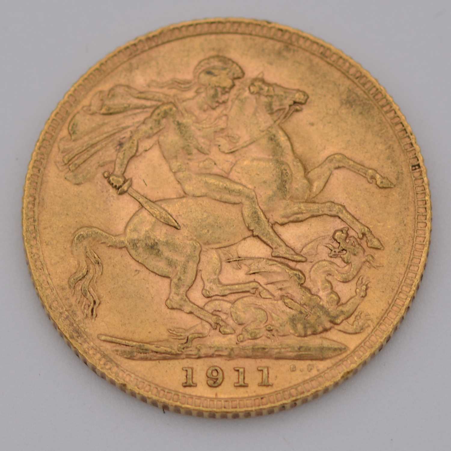Lot 104 - A Gold Full Sovereign George V 1911.