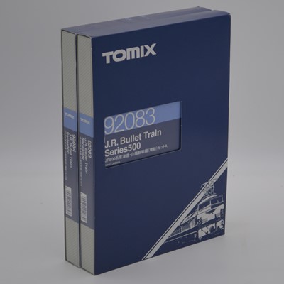 Lot 637 - Tomix Japan N gauge model railways, 92083, 92084 J.R. Bullet Train series 500, set A & B
