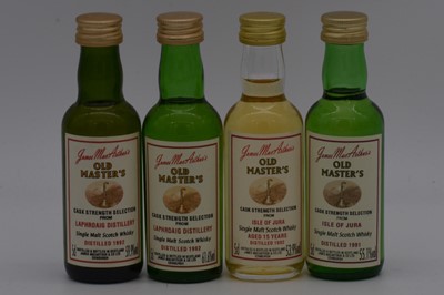 Lot 9 - James MacArthur's - Isle of Jura, and Laphroaig, four single Islay malt bottlings