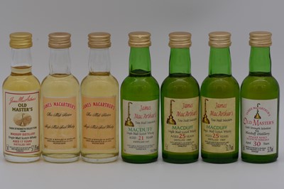 Lot 19 - James MacArthur's - Macduff, single Highland malt whisky, seven bottlings