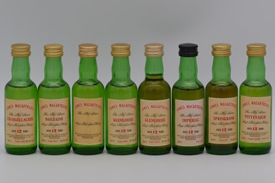 Lot 21 - James MacArthur's - eight assorted Speyside whiskies, cask strength