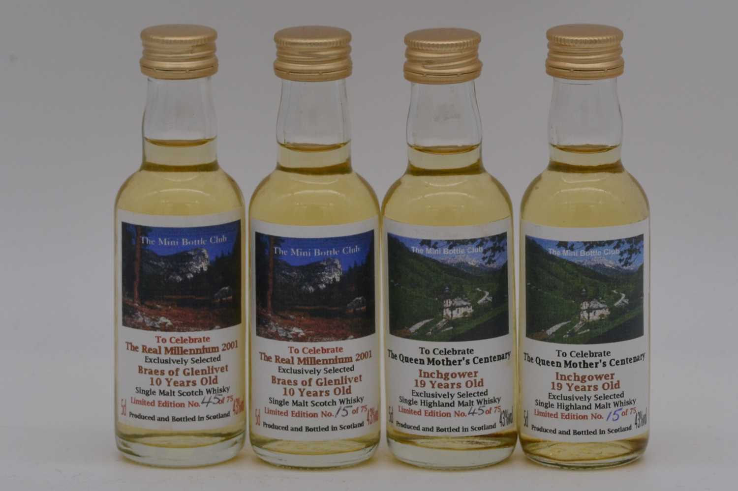 Lot 47 - Mini Bottle Club - Four limited edition commemorative bottlings