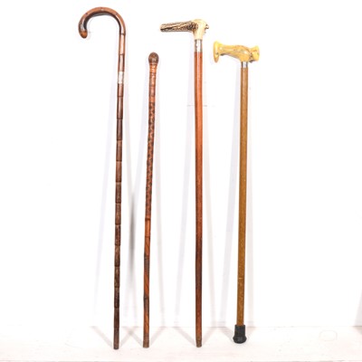 Lot 124 - Four walking sticks