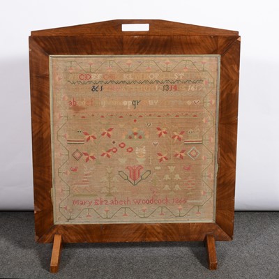 Lot 366 - Victorian needlework sampler