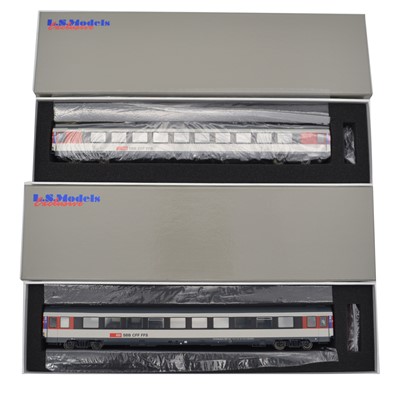 Lot 156 - LS Models Exclusive HO model railway passenger coaches, two ref 47243 Eurofima type ZB