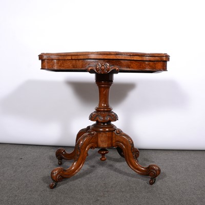 Lot 255 - Victorian walnut and marquetry card table