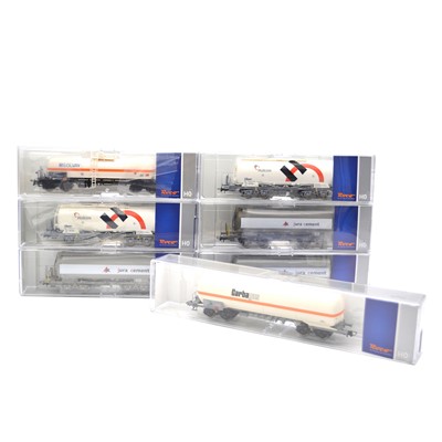 Lot 196 - Seven Roco HO gauge model railways tanker wagons.