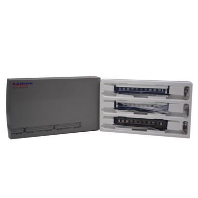 Lot 222 - LS Models Exclusive HO passenger coach set, ref 49124 SNCF WLF blue Ten UIC, 3-car set, boxed.