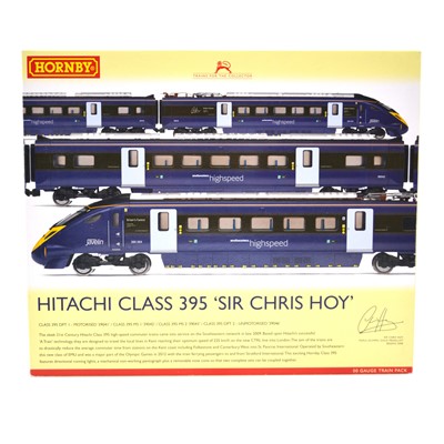 Lot 591 - Hornby OO gauge model railway locomotive set ref R3185 Hitachi class 395 'Sir Chris Hoy'