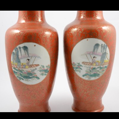 Lot 13 - Pair of Chinese porcelain vases