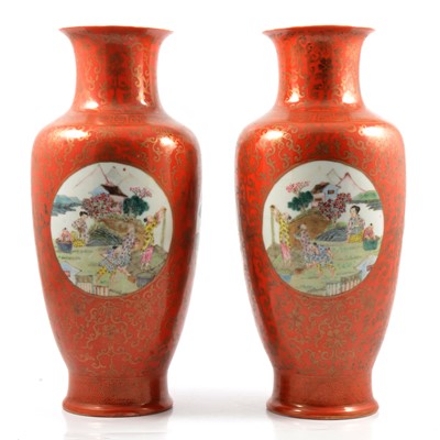 Lot 13 - Pair of Chinese porcelain vases