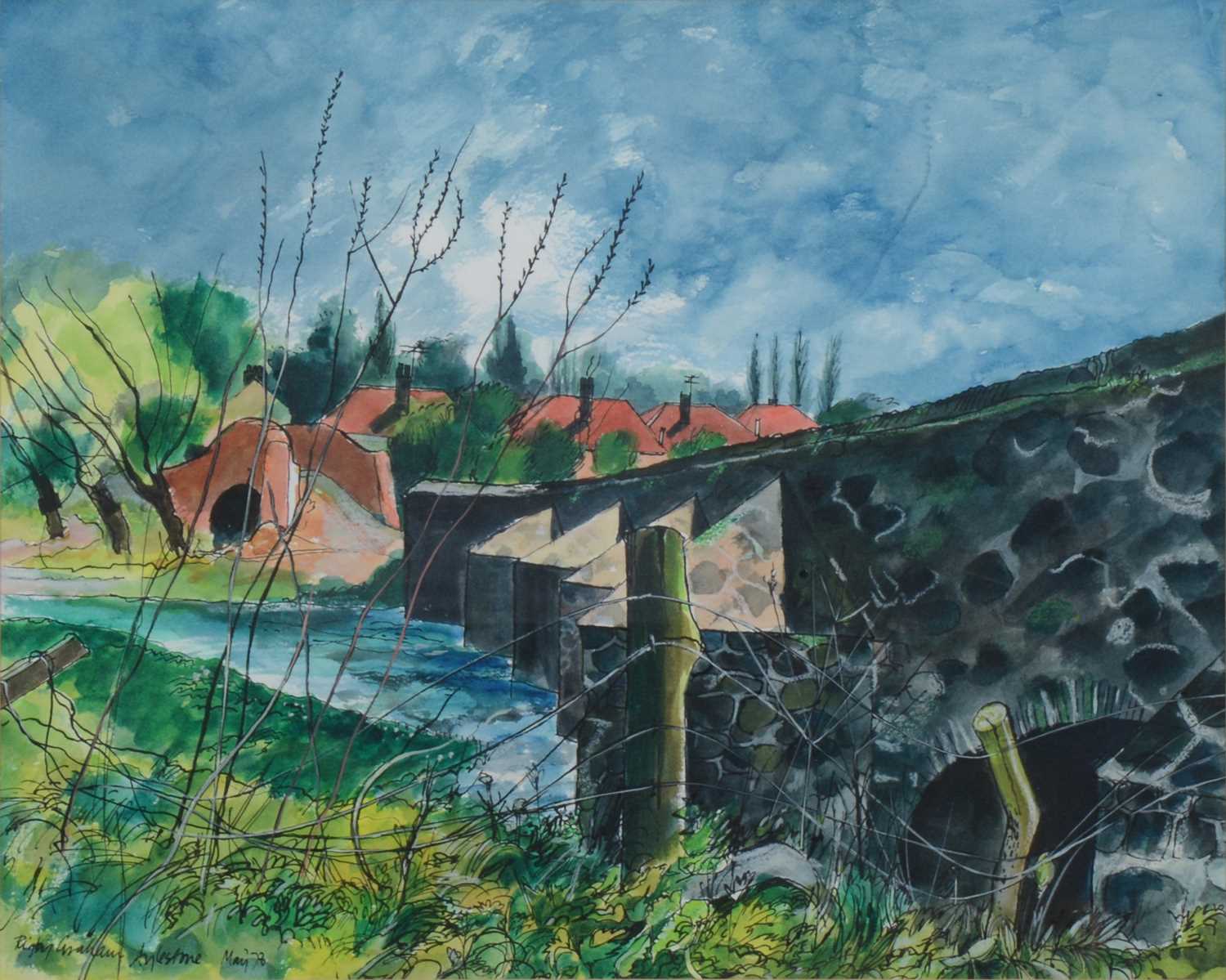 Lot 1095 - Rigby Graham - Packhorse Bridge and Canal Bridge, Aylestone, 1978