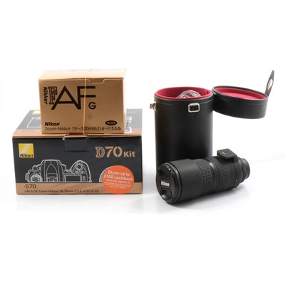 Lot 86 - Nikon D70 SLR 35mm digital film camera and lenses.