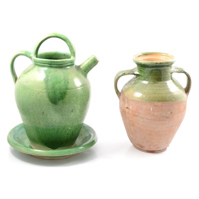 Lot 48 - Small collection of green lead-glazed earthenware
