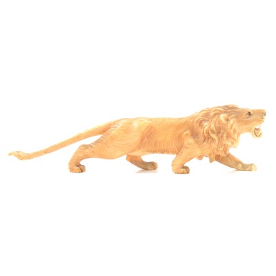 Lot 24 - Japanese carved ivory figure of a lion