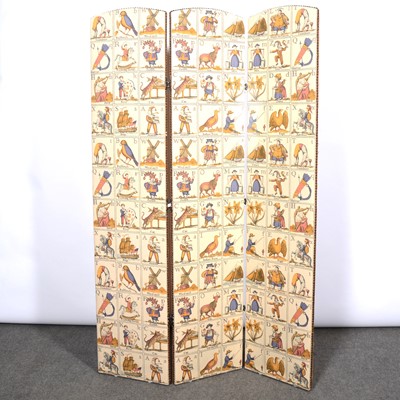 Lot 352 - Three panel folding screen