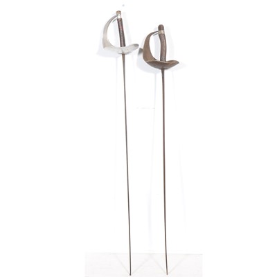 Lot 129 - Four epee, replica sword blades, fencing mask, periscope, flasks, GecoPhone, etc.