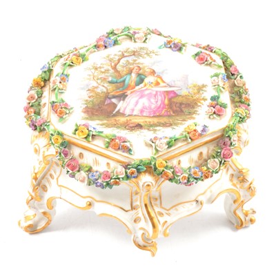 Lot 29 - Meissen porcelain floral encrusted stand