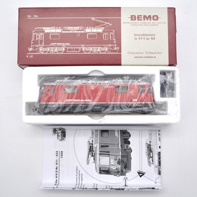Lot 503 - Bemo HOe model railway locomotive ref 1258 149 RhB Ge 4/4 619 'Samedan', boxed.