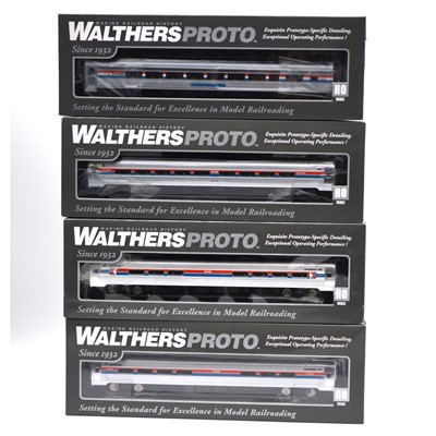 Lot 385 - Four Walthers Proto HO gauge model railway Amtrak coaches