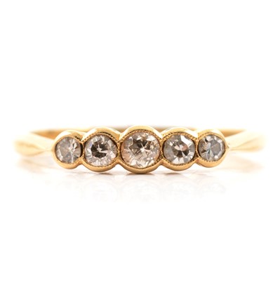 Lot 17 - A diamond five stone ring.