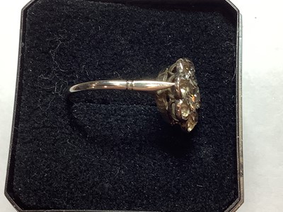 Lot 18 - A nine stone diamond cluster ring.