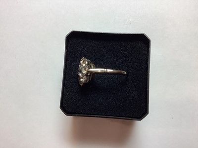 Lot 18 - A nine stone diamond cluster ring.