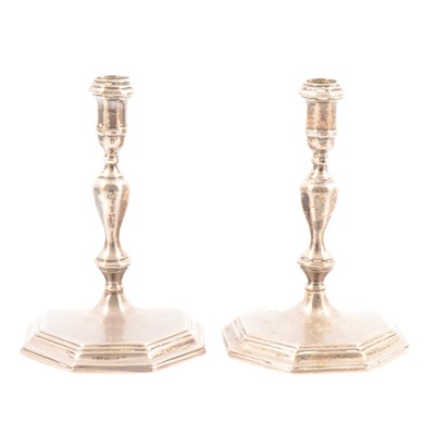 Lot 137A - Pair of silver taper sticks