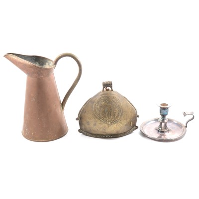 Lot 110 - Set of four silver plated chamber sticks, etc.