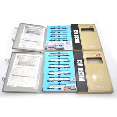 Lot 703 - Micro Ace N gauge model railway sets, ref A-2979 6-car 5000 series and A-2980 4-car set