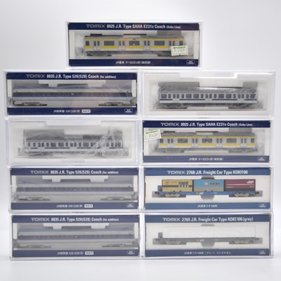 Lot 712 - Nine Tomix N gauge model railway passenger coaches