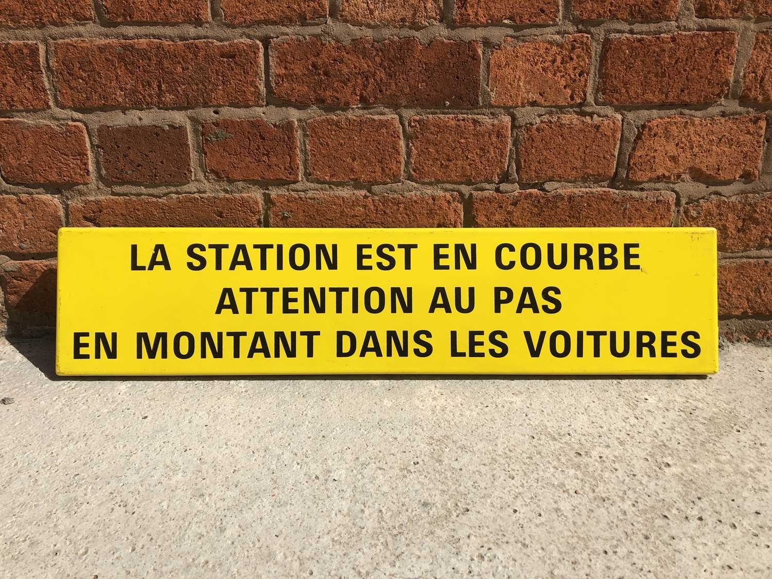 Lot 63 - Original French railway station enamel sign 17cm by 76cm.