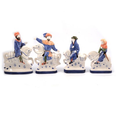Lot 6 - Eight Rye Pottery Canterbury Tales and hounds figures.