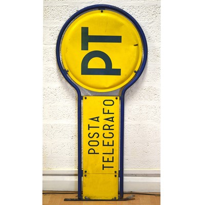 Lot 768 - Italian Post box / office wall-mouted sign, 'PT Posta Telegrafo'