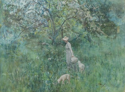 Lot 111 - James Douglas, Feeding sheep