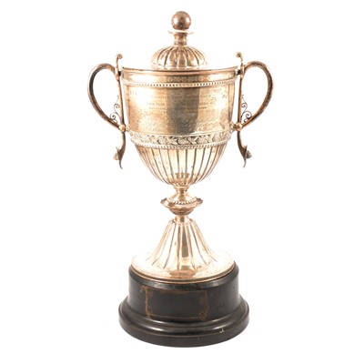 Lot 86 - Large Victorian silver trophy cup, William Hutton & Sons, London 1890