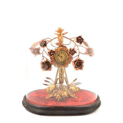 Lot 97 - Late 19th Century French gilt metal and copper mantel clock