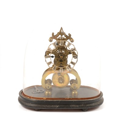 Lot 161 - Brass skeleton clock