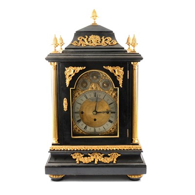 Lot 174 - Large Victorian ebonised bracket clock