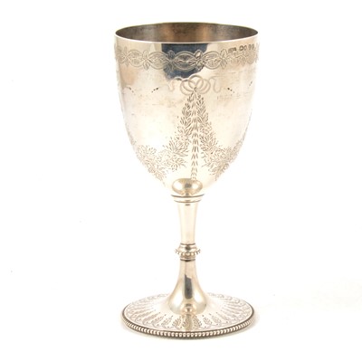Lot 83 - Victorian silver goblet, George Richards Elkington, London 1886