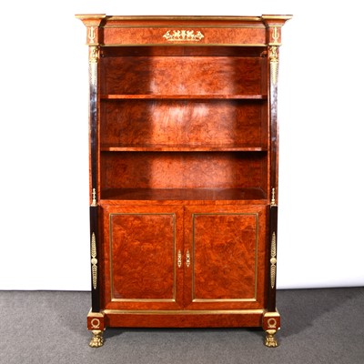 Lot 249 - Empire style burr walnut bookcase