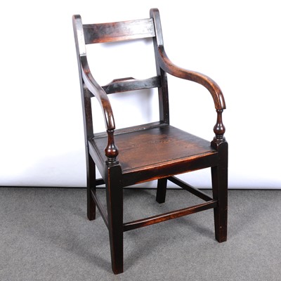 Lot 192 - 19th Century beech and elm country made elbow chair