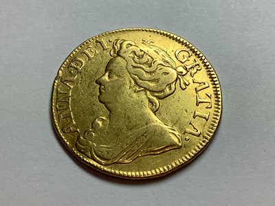 Lot 97 - A Gold Guinea Queen Anne 1714