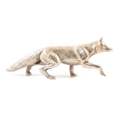 Lot 92 - Cast silver model of a fox, Albert Edward Jones, Birmingham 1973