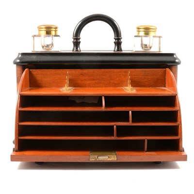 Lot 31 - Victorian burr walnut and ebonised correspondence box
