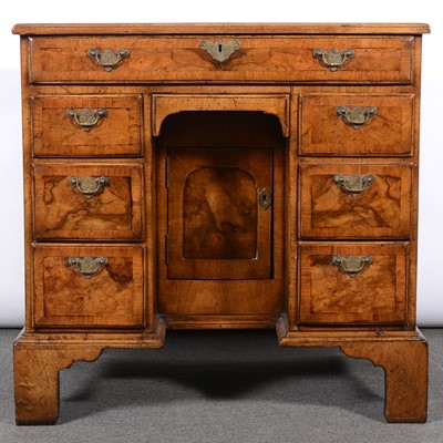 Lot 207 - George I style walnut kneehole desk, late 19th/early 20th Century