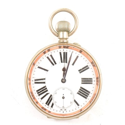 Lot 281 - A nickel Goliath open face pocket watch