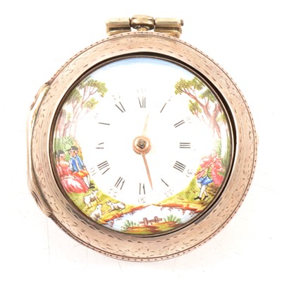 Lot 275 - A silver pair cased pocket watch.