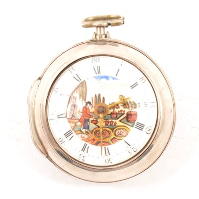 Lot 276 - A silver pair cased pocket watch.